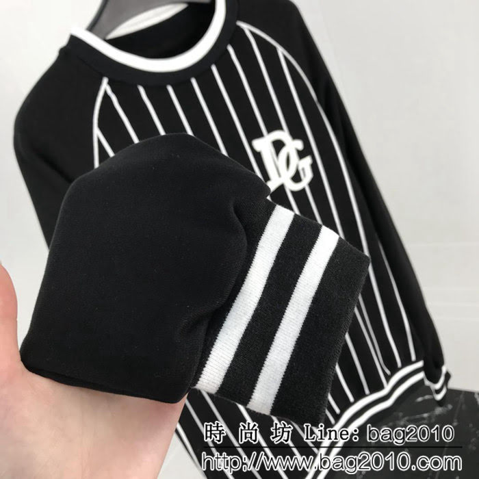 DＧ杜嘉班納 18秋冬新款 黑白條紋棒球風 衛衣套裝 男女同款 ydi1051